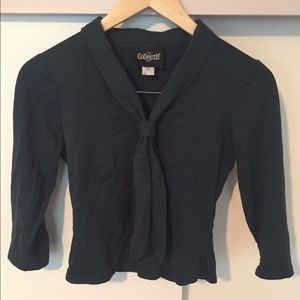 Collectif Tave Hunter Green Sailor Tie Blouse Top